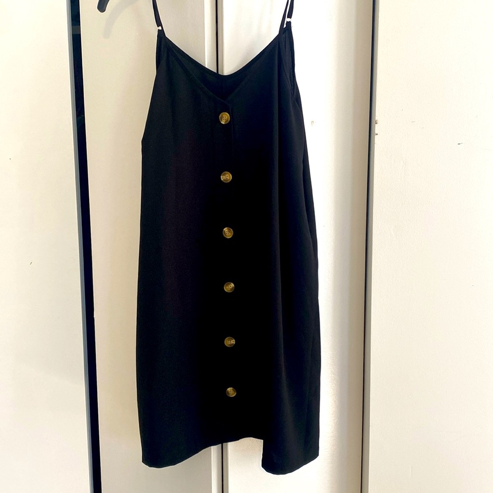 Black button dress